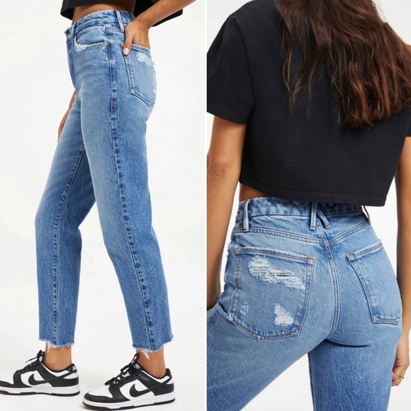 Good American Good Vintage With Frayed Hem Indigo Size 4 - Picture 3 of 14